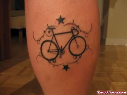 Bicycles Tattoo On Leg