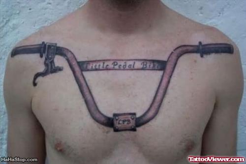 Bicycle Handel Tattoo On Chest