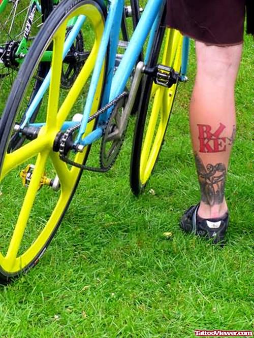 Bike Tattoo On Ankle