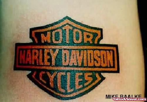 Harley Davidson Motor Cycle Tattoo