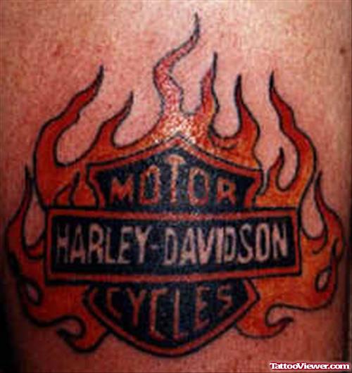Bike Tattoo In Flames
