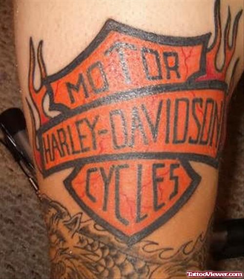 Colourful Harley Davidson Tattoo
