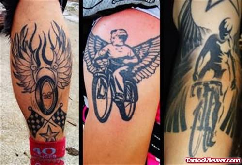 Angel Drive Bike Tattoo