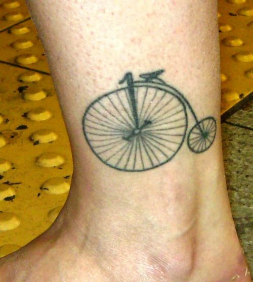 Bicycle Tattoo On Ankle
