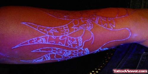 Biomechanical Black Light Tattoo On Arm