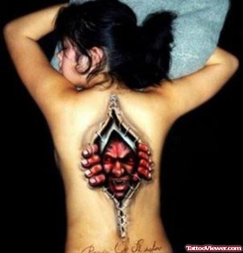 Crazy Biomechanical Tattoo On Back