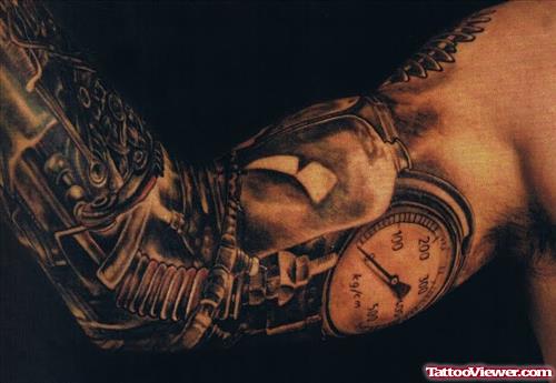Right Arm Biomechanical Tattoo