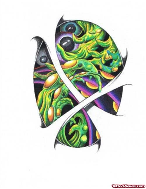 Green Ink Biomechanical Tattoo Design
