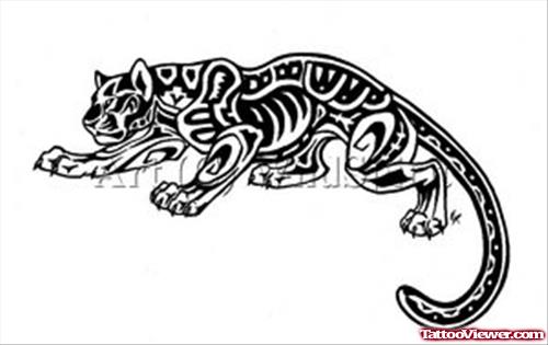 Aztec Jaguar Biomechanical Tattoo Design