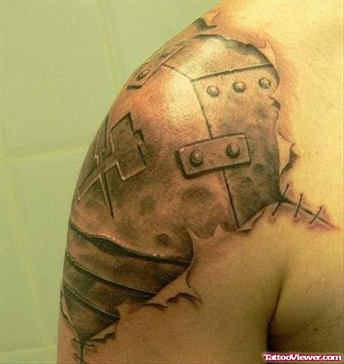 Armor Biomechanical Tattoo