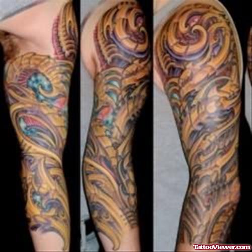 Biomechanical Tattoo Designs On Arm