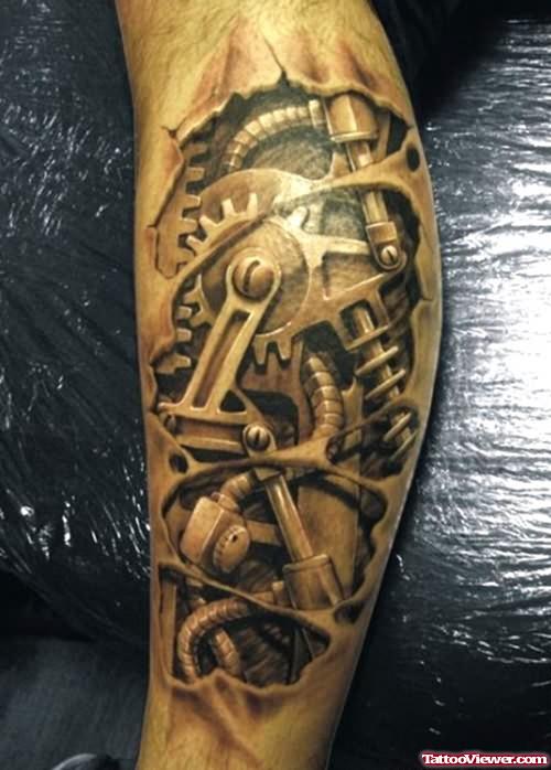 Biomechanical Tattoo On Arm