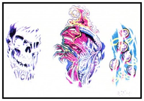Color Ink Biomechanical Tattoo Design