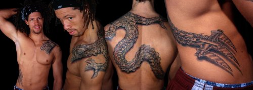 Biomechanical Grey Ink Tattoo On Back And Side
