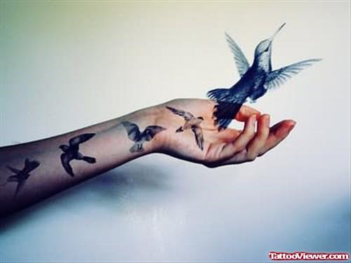 Bird Flying Story Tattoo