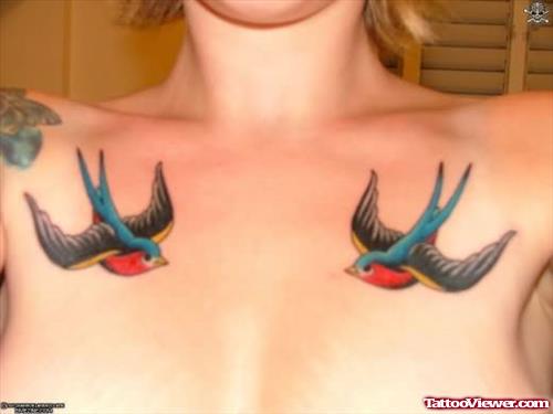 Love Birds Tattoo On Chest