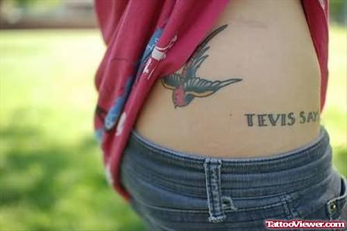Bird Tattoo Design On Rib