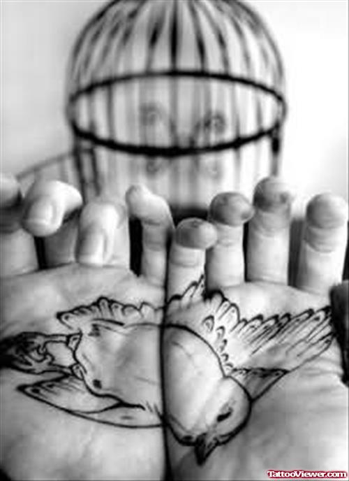 Bird Tattoo Design On Hands