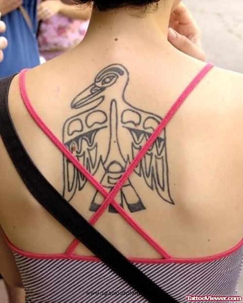 American Bird Tattoo On Back