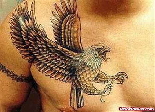 Elegant Eagle Tattoo On Chest