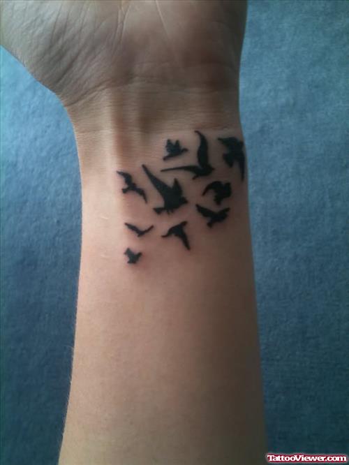 Flying Birds Tattoos on Wrist