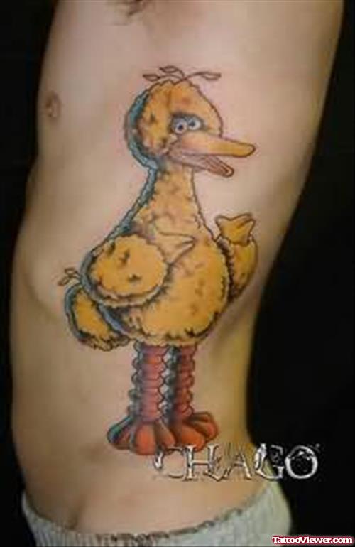 Ugly Bird Tattoo On Rib