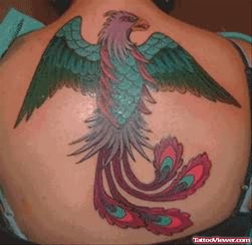 Green Eagle Tattoo On Back
