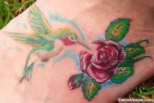 Awesome Bird Tattoo On Foot