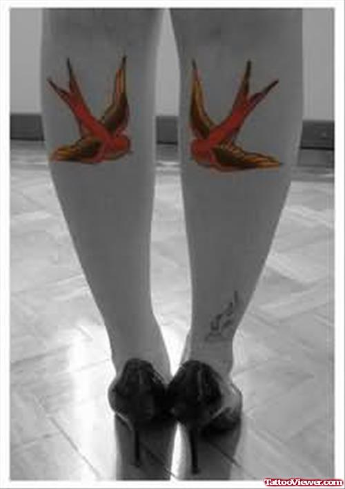 Birds Tattoo Design On Legs