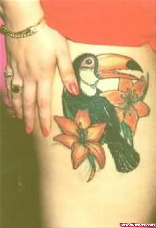 Bird Tattoo On Leg