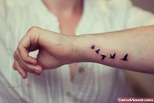 Small Birds Flying On Wrist