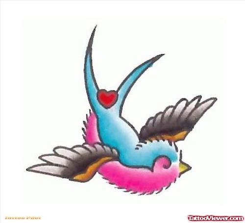 Colourful Amazing Bird Tattoo Design