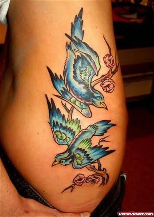 Bird Colourful Tattoo On Bicep