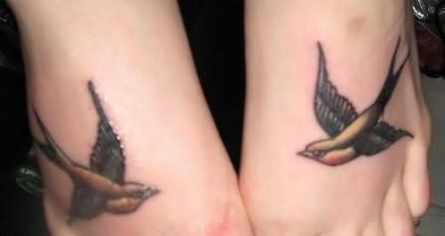 Bird Tattoo Design On Feet
