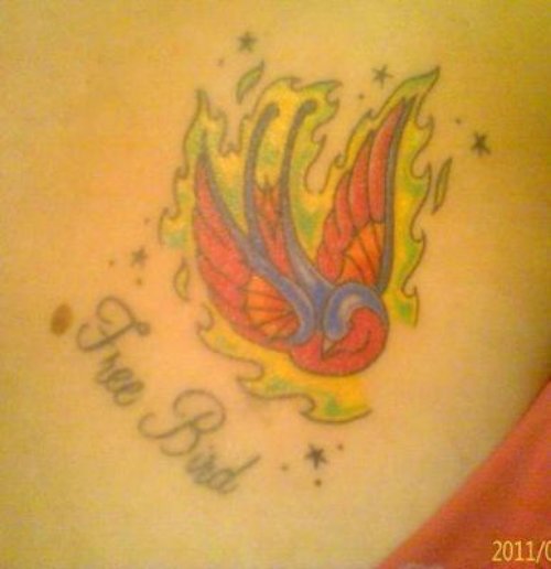 Free Bird Tattoo On Shoulder