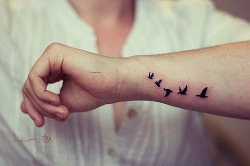 Left Arm Birds Tattoo