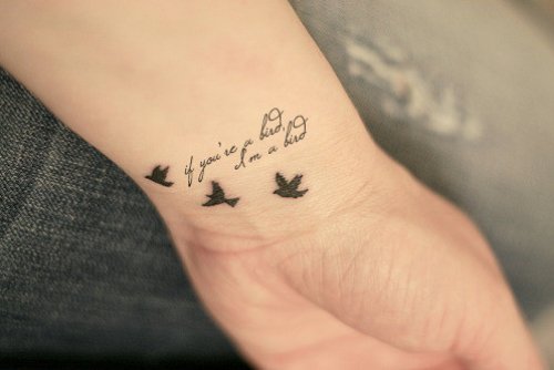 Left Wrist Birds Tattoo