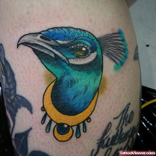 peacock head tattoo