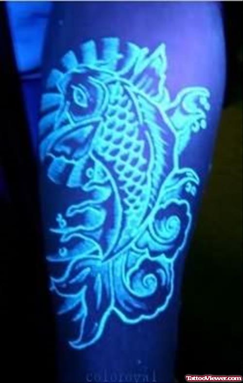 Aqua Blacklight Tattoo
