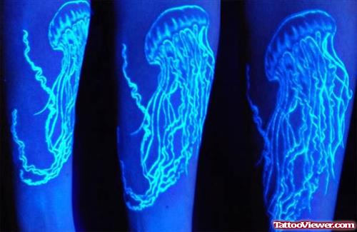 Jelly Fish Blacklight Tattoos