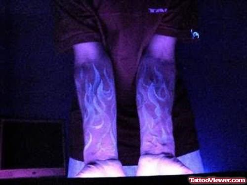 Blacklight Flame Tattoo