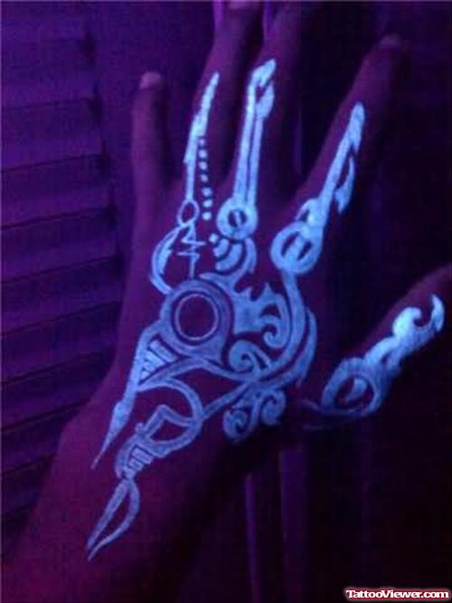 Blacklight UV Hand Tattoo