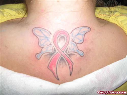 Breast Cancer Wings Tattoo