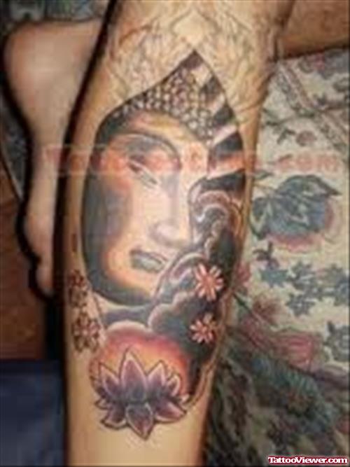 Black Ink Buddha Tattoo