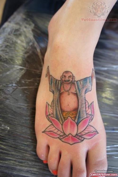 Buddha Tattoo On Foot
