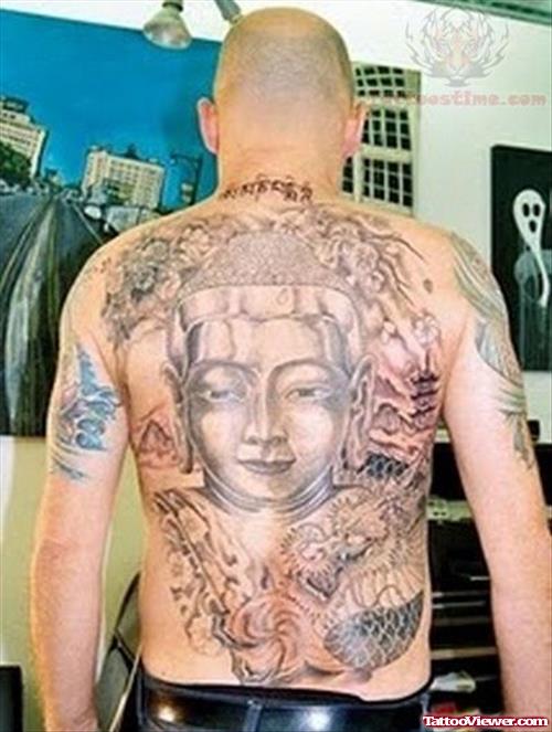 Buddha Tattoo On Back Body