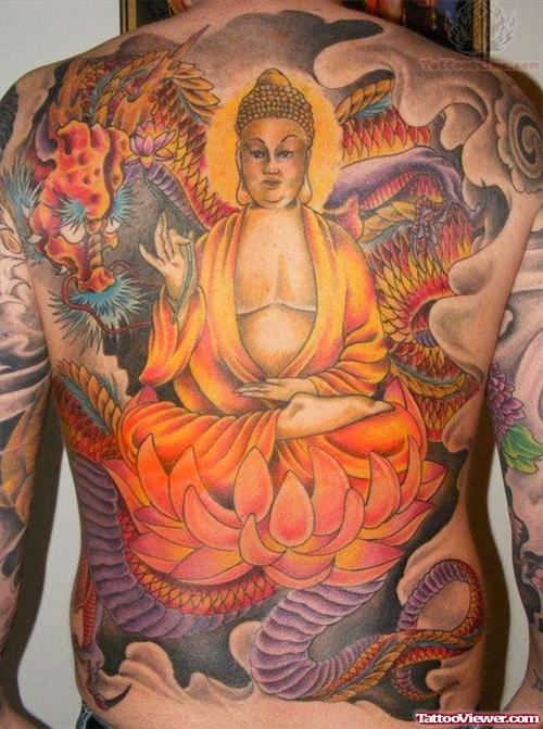 Back Piece Buddha Tattoo