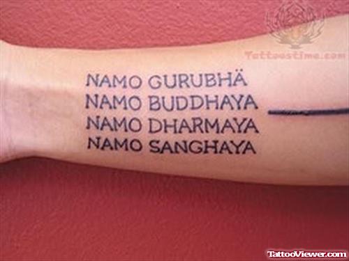 Namo Buddhaya - Buddhist Tattoo