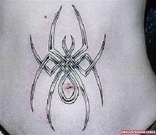 Bug Tattoo Design On Belly