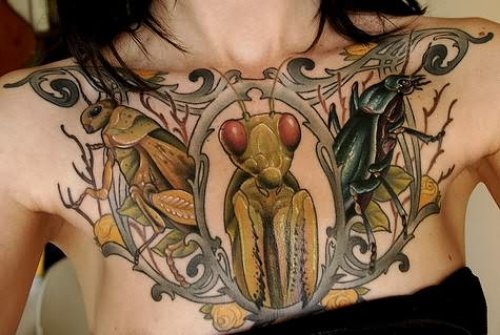 Bugs Tattoo Design On Chest